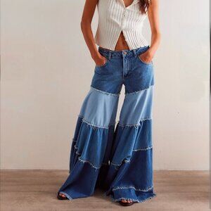 We The Free Dreamscape Tiered Wide-Leg Jeans NWT